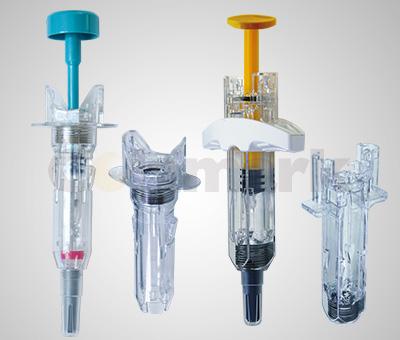 預充針管自動脫巢→擰桿貼標→保護套（安全裝置）自動安裝